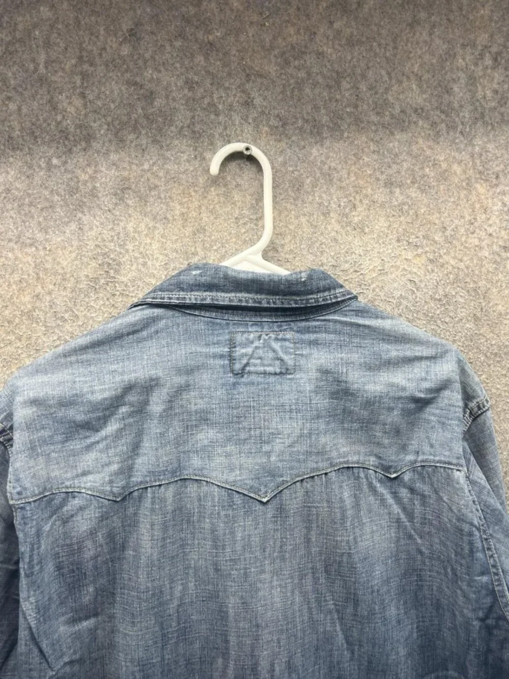 True Religion Shirt Men XL Blue Denim Snap Button Western Casual Cowboy USA VTG